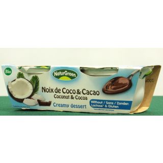 Yogurt with coconut and cocoa